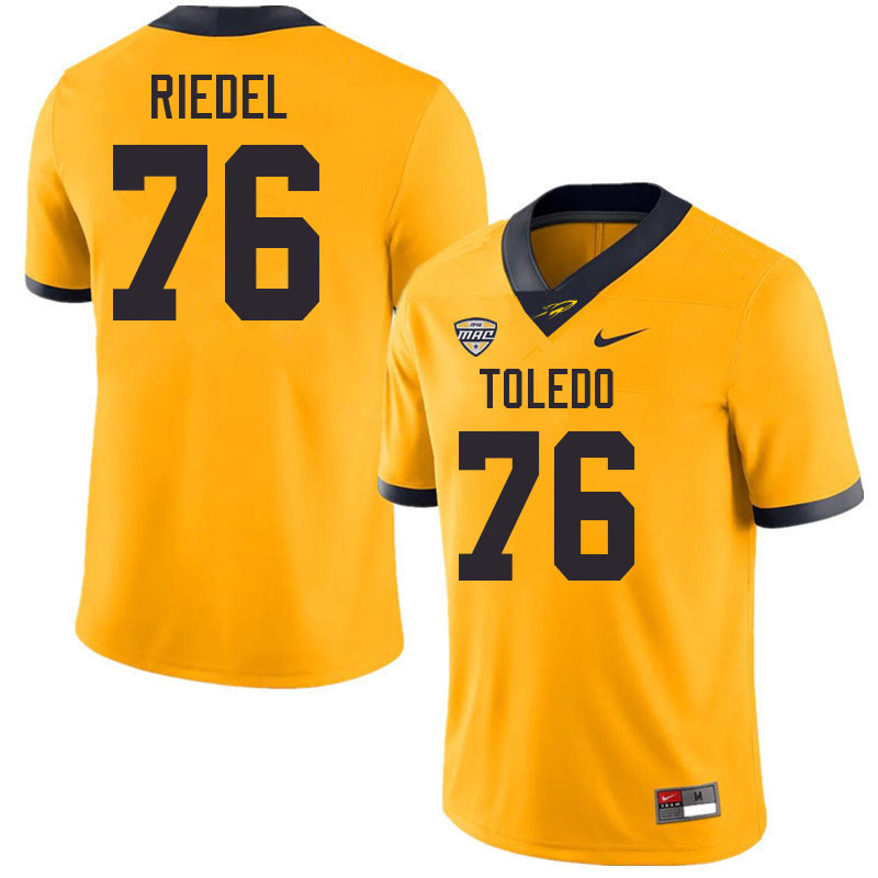 Toledo Rockets #76 Chase Riedel College Football Jerseys Stitched Sale-Gold